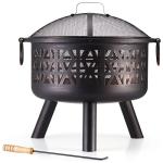 VonHaus Portable Outdoor Fire Pit with Mesh Guard