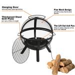 Large Black Fire Pit with BBQ Grill