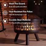 VonHaus Portable Outdoor Fire Pit with Mesh Guard