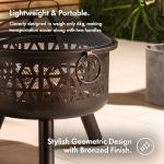 VonHaus Portable Outdoor Fire Pit with Mesh Guard