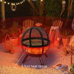 Large Black Fire Pit with BBQ Grill