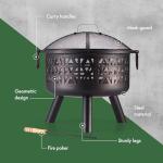 VonHaus Portable Outdoor Fire Pit with Mesh Guard