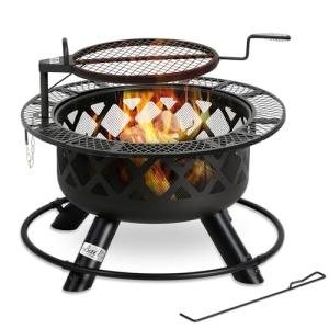 Bali Outdoors 32in Wood Burning Fire Pit with Grill