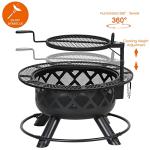 Bali Outdoors 32in Wood Burning Fire Pit with Grill