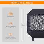Outdoor Metal Fire Pit with Mesh Lid and Poker
