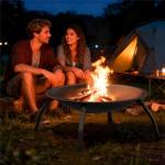 Foldable Outdoor Fire Pit with Grill and Poker
