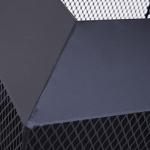 Outdoor Metal Fire Pit with Mesh Lid and Poker