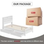 Aptliton White Pine Single Bed Frame with Drawers