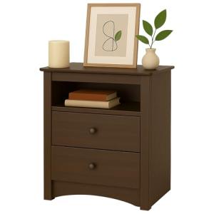 Edenvale Espresso Tall Nightstand with Cubbie