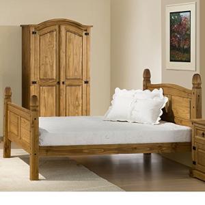 Corona Antique Pine Finished King Size Bed Frame