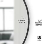 Modern Rubber Frame Wall Mirror - Black