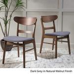 Idalia Dining Chairs, 2-Pcs Set, Dark Grey/Walnut