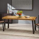 Acacia Wood Dining Table, Natural Stained