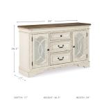 Ashley Realyn French Country Buffet, Chipped White