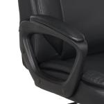 Black Padded Office Desk Chair with Armrests