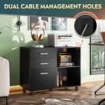 DEVAISE Mobile 3-Drawer Wood File Cabinet