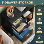 DEVAISE Mobile 3-Drawer Wood File Cabinet