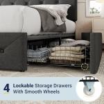 Queen Size Platform Bed with Storage and Headboard