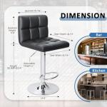 Modern PU leather barstools with adjustable height (set of 2)
