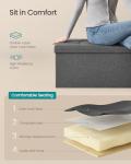 Foldable Storage Ottoman Bench - Dark Gray
