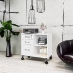 Mobile 3-Drawer Office File Cabinet with Shelf