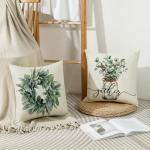 Set of 4 Grey Farmhouse Throw Pillow Covers