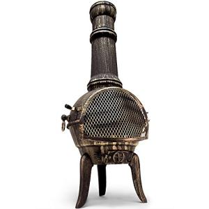 Cast Iron Outdoor Chiminea Fire Pit with Cover