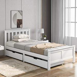 Harper & Bright Solid Pine Storage Bed Frame