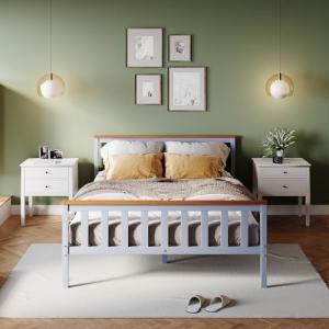 ZANOFIRA 4ft6 Solid Pine Double Bed Frame