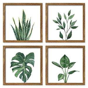 Set of 4 Walnut Wood Photo Frames 25.4 cm