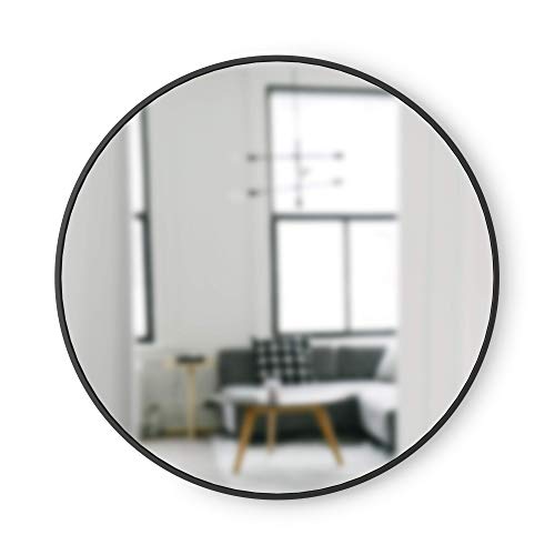 Modern Rubber Frame Wall Mirror - Black