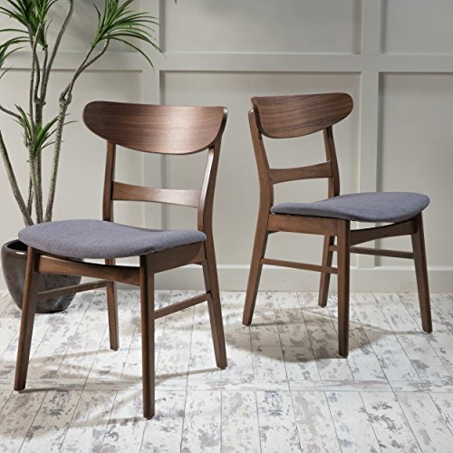 Idalia Dining Chairs, 2-Pcs Set, Dark Grey/Walnut