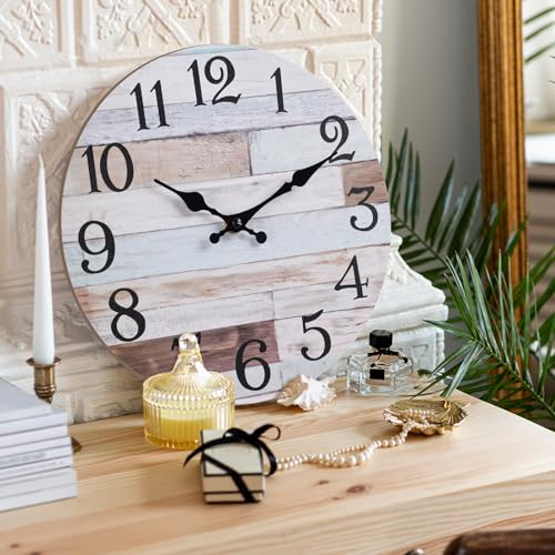 Rustic Silent Wall Clock – 25.4 cm Battery Operated