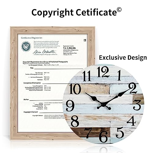 Rustic Silent Wall Clock – 25.4 cm Battery Operated