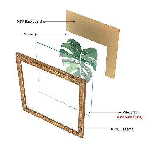 Set of 4 Walnut Wood Photo Frames 25.4 cm