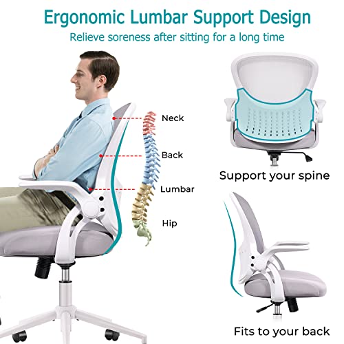 Ergonomic Mid-Back Mesh Office Chair, Gray