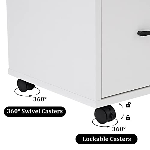 Mobile 3-Drawer Office File Cabinet with Shelf