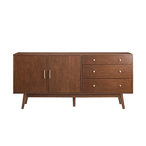Mid-Century Modern Walnut Sideboard Cabinet, 70 Inch