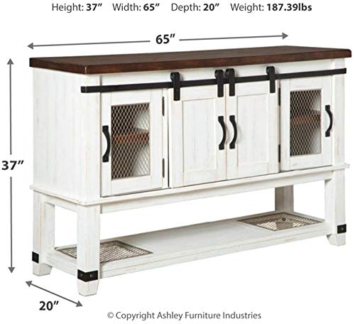 Ashley Valebeck Farmhouse Server/Buffet (White/Brown)