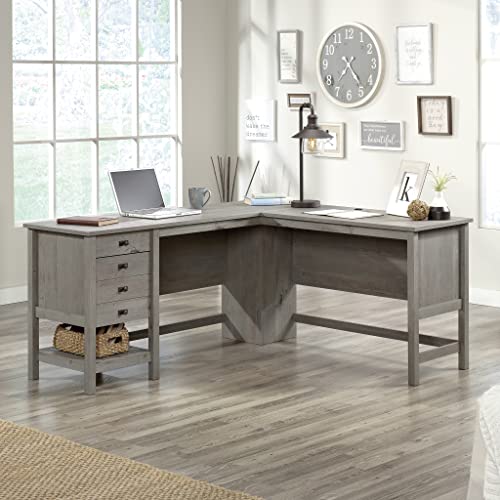 Sauder Mystic Oak L-Desk - Compact & Chic