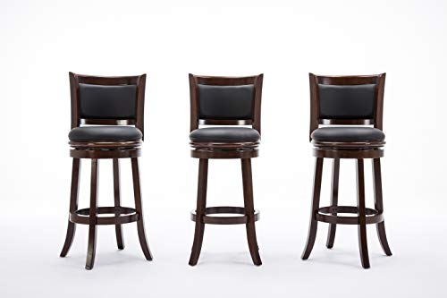 Boraam Augusta Bar Height Swivel Stool, 29-Inch, Cappuccino