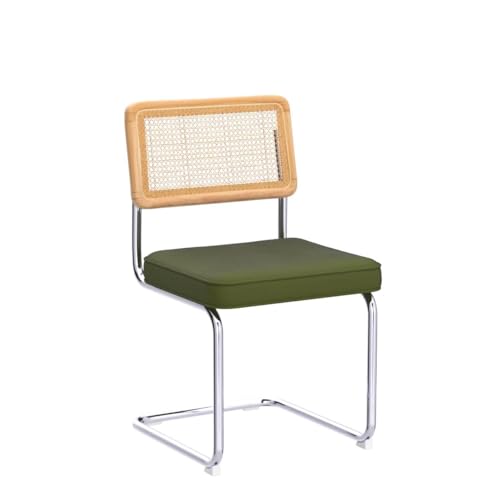 Green Velvet Dining Chairs with Cane Back