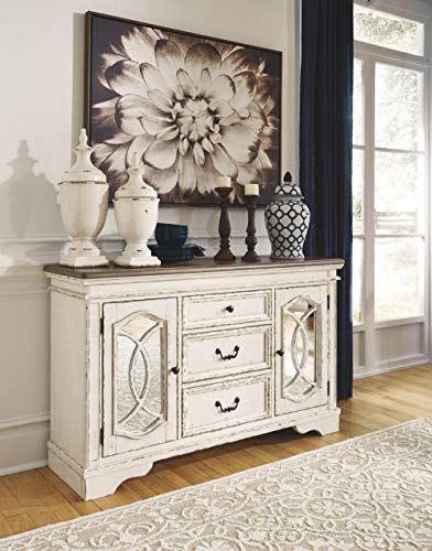 Ashley Realyn French Country Buffet, Chipped White