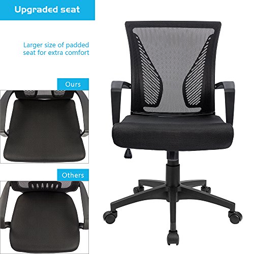 Mid-Back Swivel Desk Chair with Lumbar Support