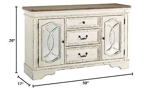 Ashley Realyn French Country Buffet, Chipped White
