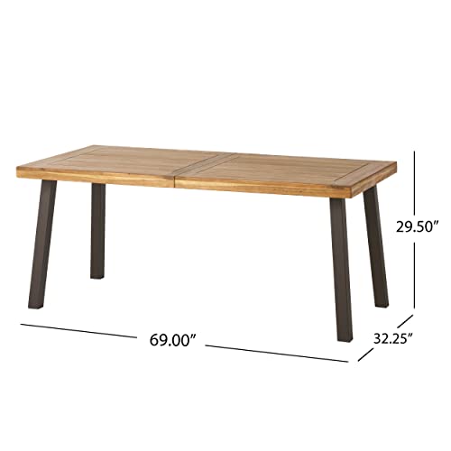 Acacia Wood Dining Table, Natural Stained