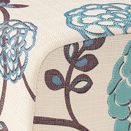 Floral White and Blue Dining Chairs (2-Pcs Set)