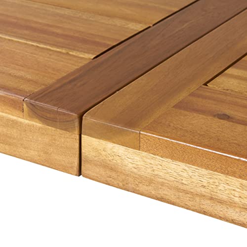 Acacia Wood Dining Table, Natural Stained