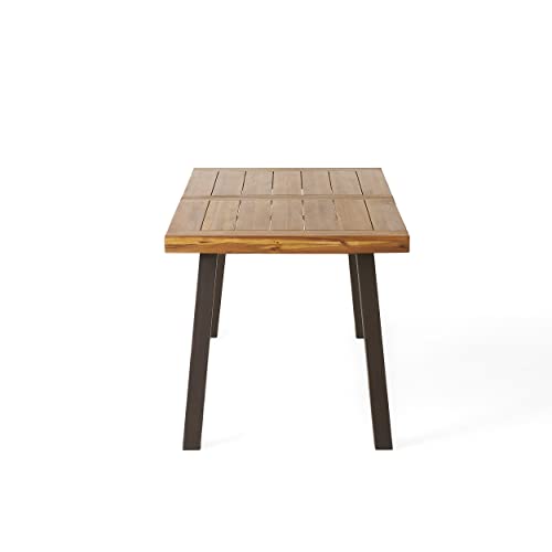 Acacia Wood Dining Table, Natural Stained
