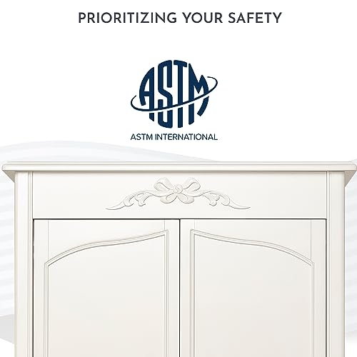 Evolur Aurora Armoire in Ivory Lace, Spacious Storage
